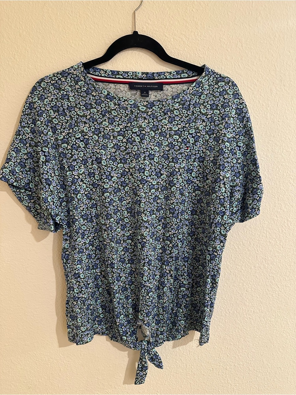 Tommy Hilfiger Blue Floral Tie-Front Top